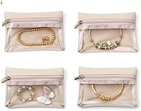 Fennec Mart Portable Jewelry Storage Pouch Set Soft Velvet Zipper Bags for Travel & Daily Use (2 Pcs)