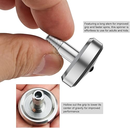 Miniatura 9 de DjuiinoStar Parte superior giratoria de titanio de alta calidad tallo alargado, fácil de girar, rendimiento decente (4-7 minutos), mecanizado CNC,