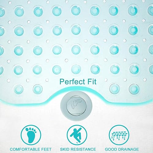 Miniatura 5 de Tree Bud Tapetes para bañera de ducha, antideslizante, 39 x 16 pulgadas, tapete de ducha extra largo, tapete de baño lavable a máquina, sin BPA para