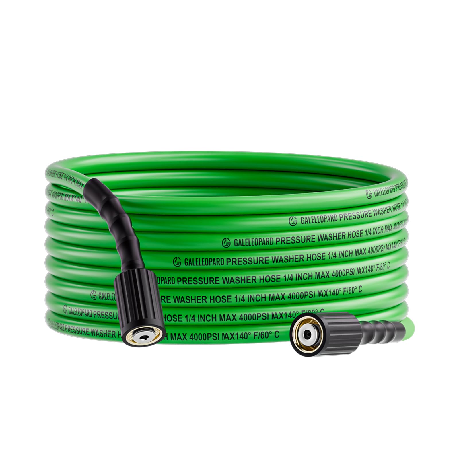 Photo 1 of GALELEOPARD Pressure Washer Hose 25 FT x 1/4", 4000 PSI Kink Resistant Pressure Washing Extension Hose, Power Wash Hose for Replacement, Green