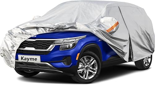 Kayme Funda de automóvil SUV de 6 capas para Kia Seltos (2019-2023), impermeable para todo tipo de clima, cubierta exterior completa, protección