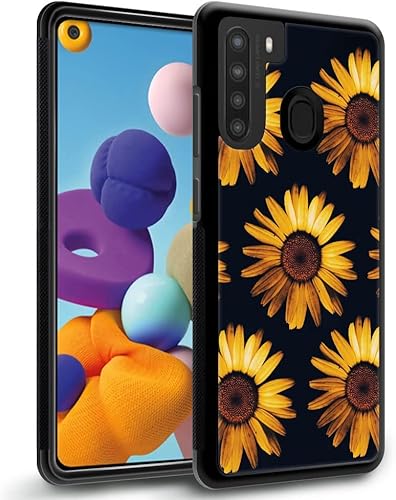 DAIZAG Funda compatible con Samsung Galaxy A21, diseño de girasol artístico para hombre y mujer, protección a prueba de golpes y arañazos TPU para