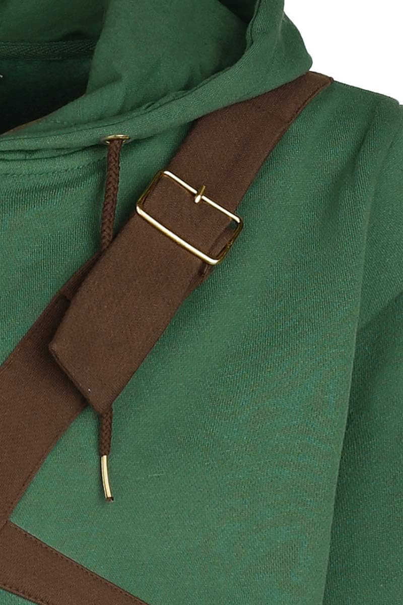 The Legend of Zelda Cosplay Zip-Hoodie Hooded Zip Green-Brown M