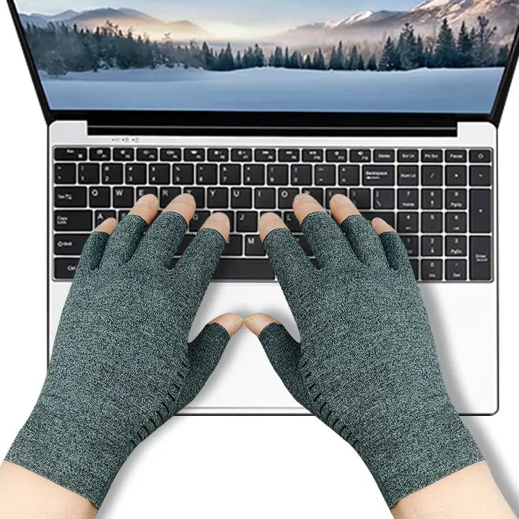 Jesata Copper Infused Arthritis Gloves, Grey - Image 3