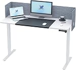 48 x 24 Inch Standing Desk + Privacy Panel&Leather Desk mat | Stable No Wobble Sit Stand Desk with Quiet Motor & Memory Presets,Height Adjustable 22-44",One-Piece Desktop,for Home Office