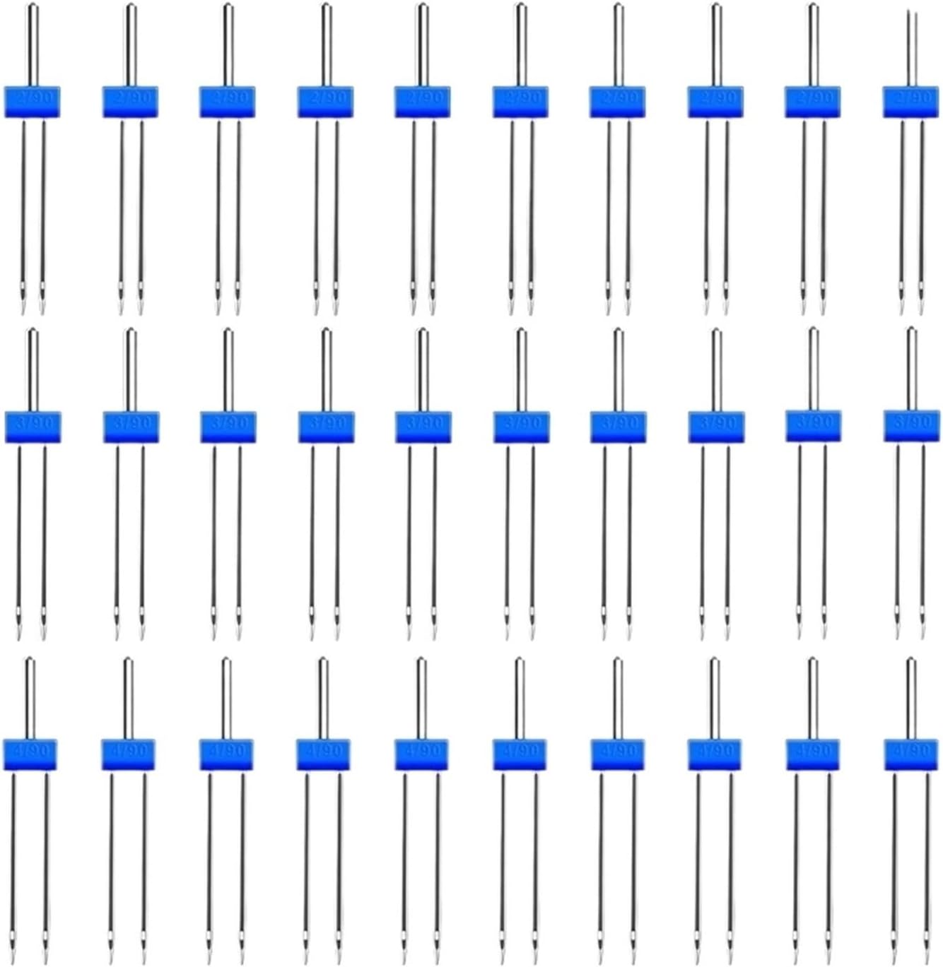 SBTRKT 10/12PCS Sewing Machine Needles Double Twin Needles 2.0/90 3.0/90 4.0/90 Sewing Needles for Most Household Sewing Machine (Color : Type4)