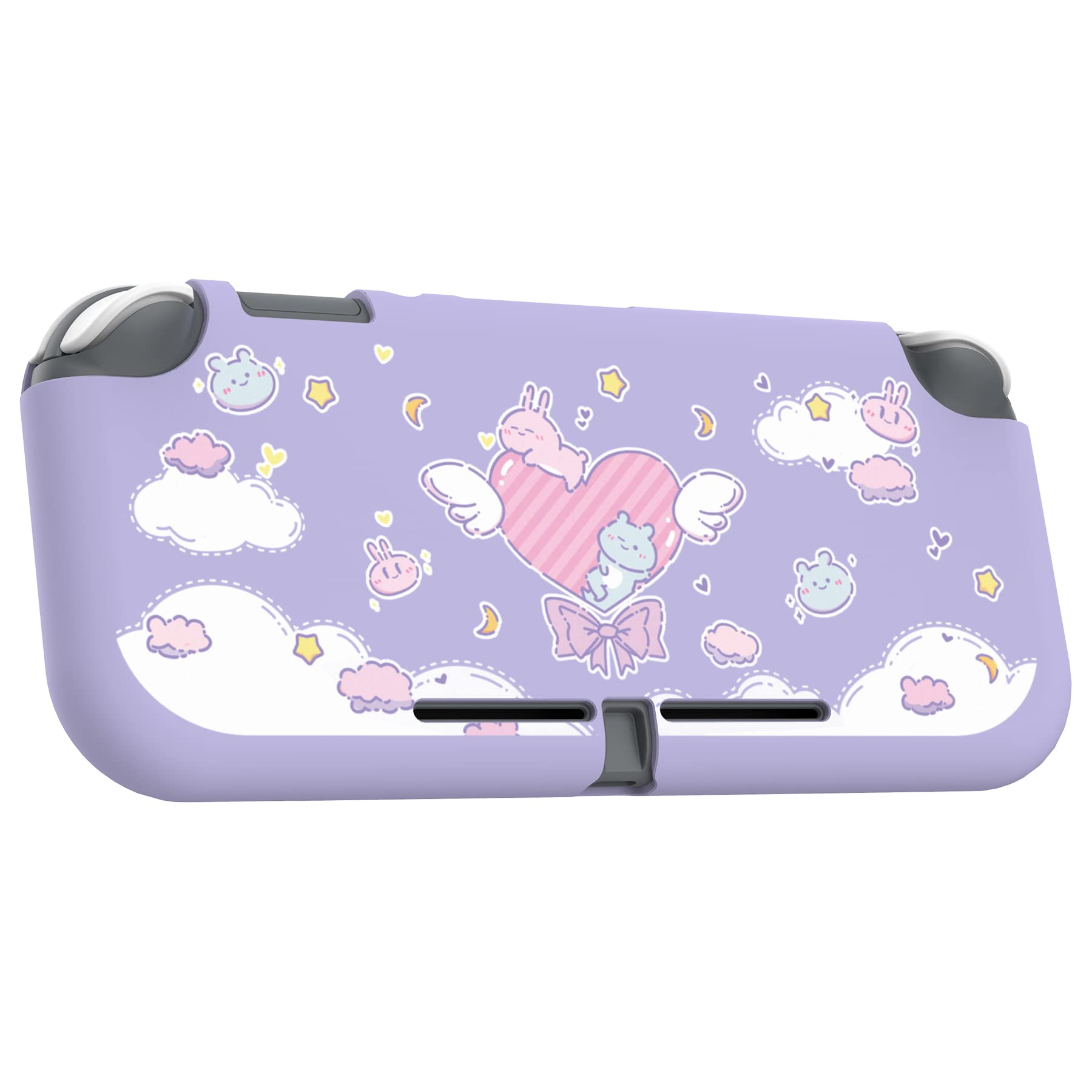 playvital Cover Custodia per Nintendo Switch Lite,Copertura Morbida TPU Protezione Accessorio per Nintendo Switch Lite Console-Coniglietto e Orso