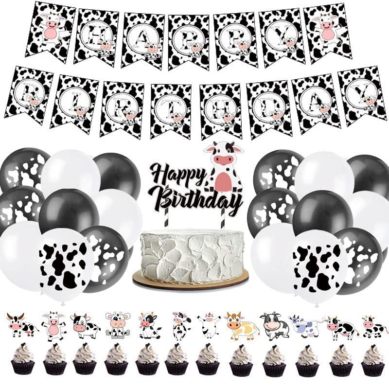 Buy Cute Milk Cow Birthday Supplies, Cattle Party Decorations Set