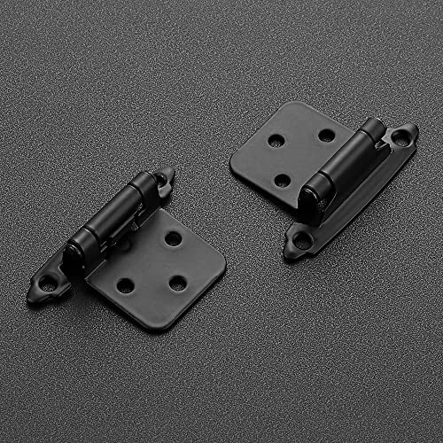 Image of Ravinte Matte Black Cabinet Hinges, 1 /2 Inch Overlay, 40 Pack (20 Pairs)