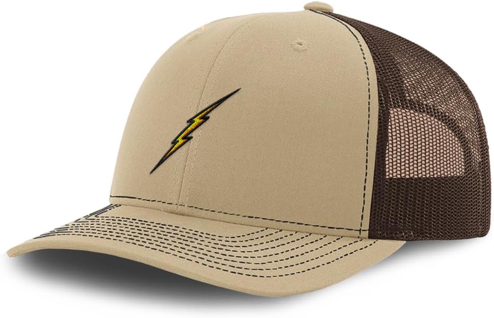 Richardson Mesh Cap Hat Embroidered Lightning Bolt Embroidery Trucker Hats for Men & Women