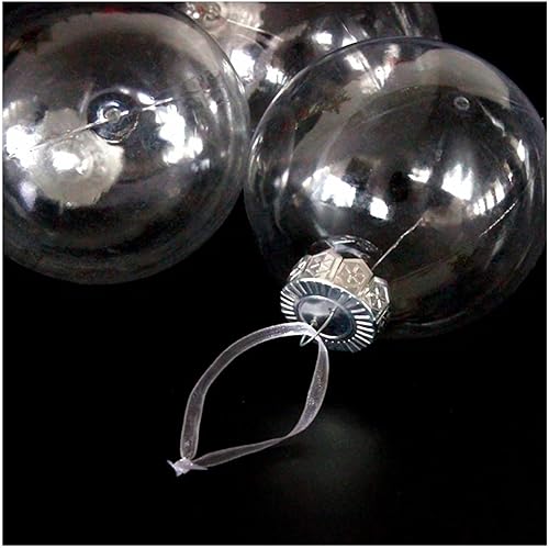 Miniatura 2 de Juego de 10 bolas de Navidad de 2.36 pulgadas (2.362 in), juego surtido de adornos inastillables para colgar en el árbol (transparente)