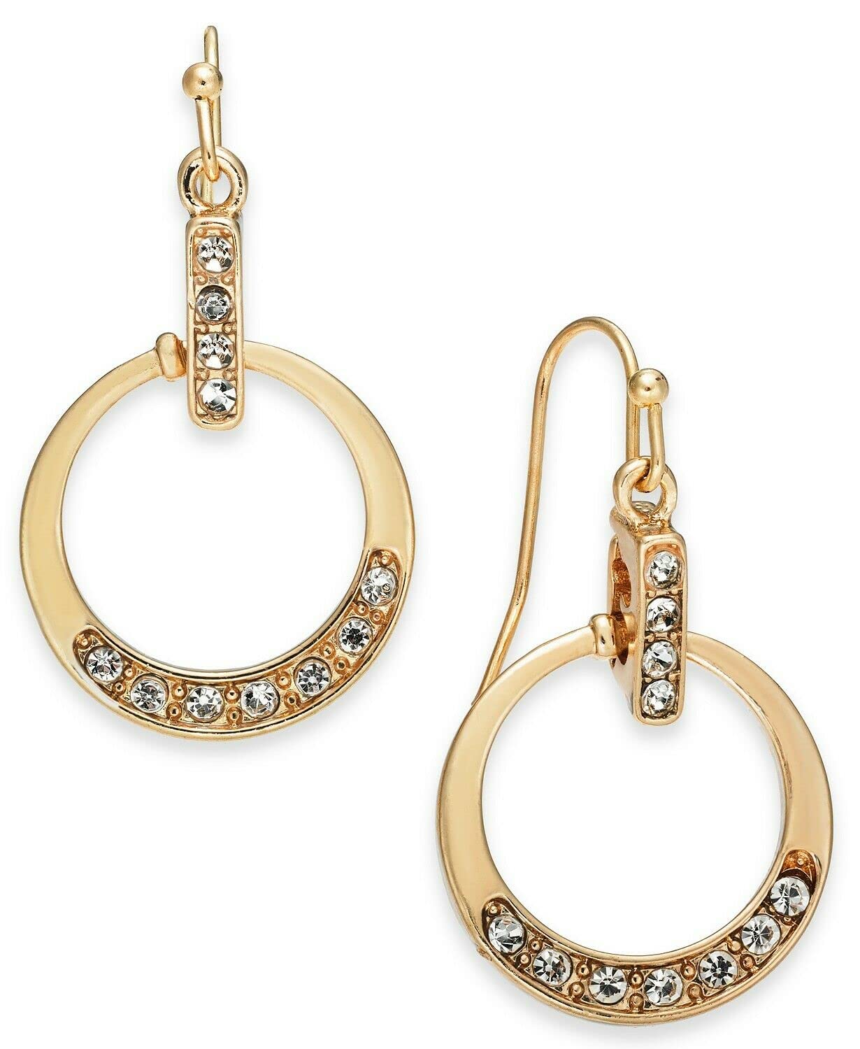 Charter Club 1-1/2" Gold-Tone Crystal Circle Earrings