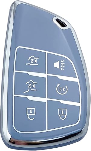 Miniatura 13 de Funda para Llavero Compatible con Chevy 2021-2023 Suburban Tahoe GMC Yukon Buick Encore Avenir Accesorios Carcasa (Blanco)