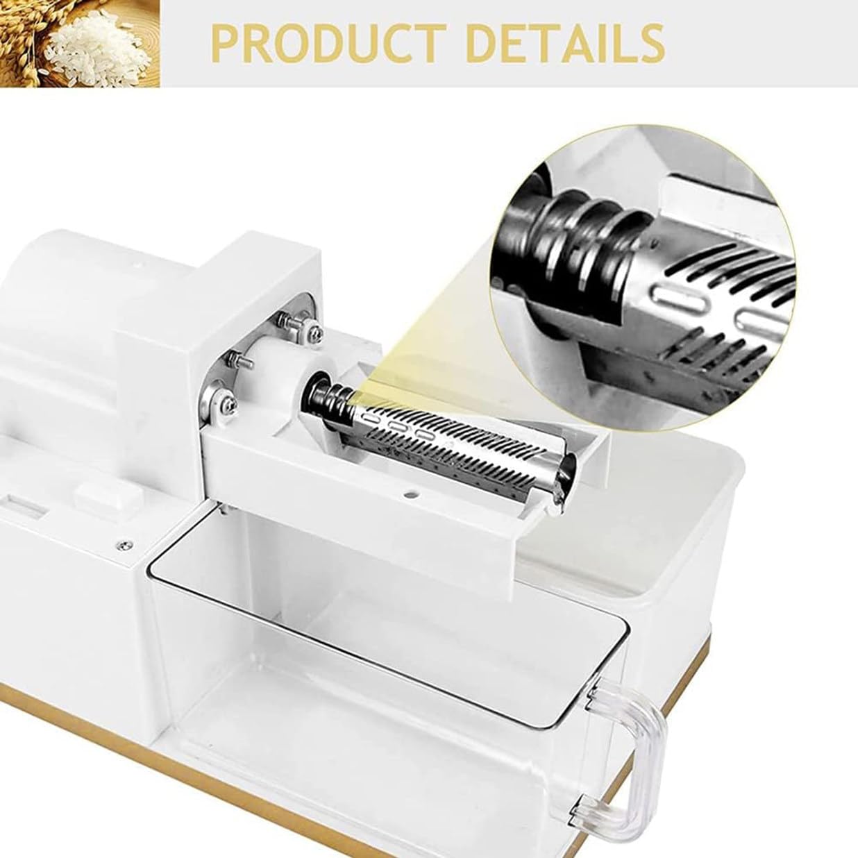 Smerigliatrice elettrica per riso e fresatrice, 8 ingranaggi automatico per sbucciare grano e riso, smerigliatrice per cereali ad alte prestazioni per riso marrone chiaro e germe, funzionamento