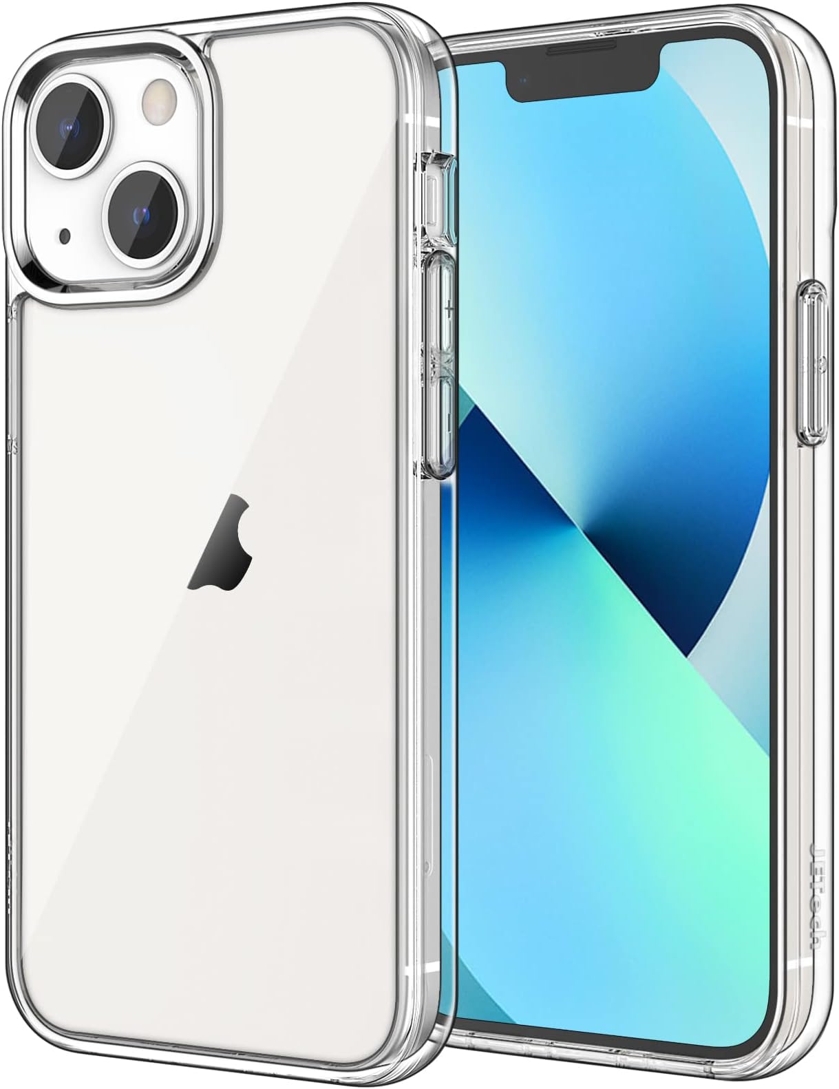 Case for iPhone 13 6.1-Inch, Non-Yellowing Shockproof Phone Bumper Cover, Anti-Scratch Clear Back (Clear)