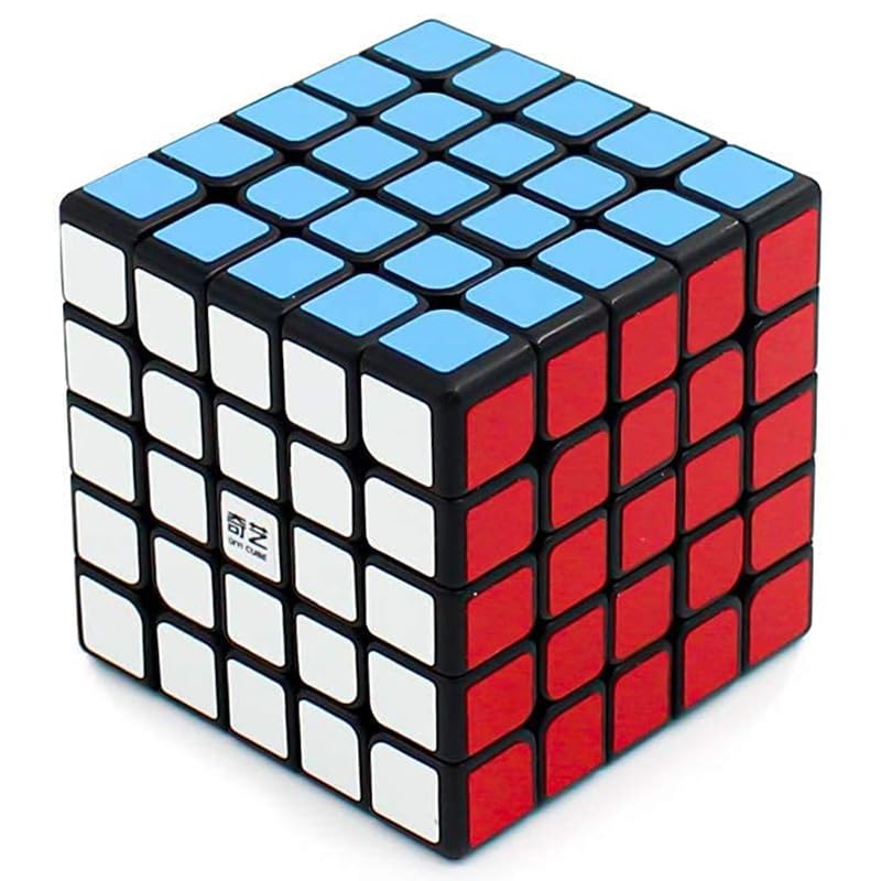 Image of HAWKISTER all ages Qiyi QIZHENG W 5X5 Speed Cube 5X5X5 Magic Puzzle, Black-Base