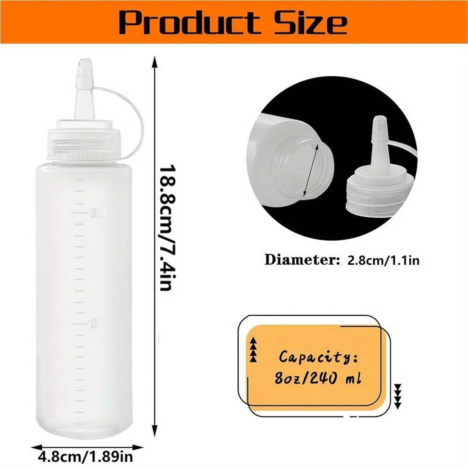 Bottiglie di plastica da spremere 12 pezzi 8 once multiuso for condimenti ketchup salsa barbecue condimento for grigliate artigianali per Condimenti