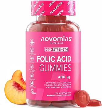 Novomins Novomins Acide Folique 400 µg - 90 Gummies Vegan Goût Pêche