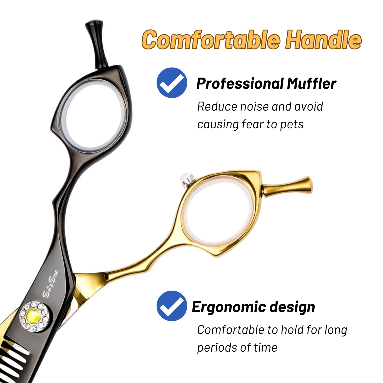 7.5 Zoll Professionelle Haustier gebogene Chunker Schere 25 Grad Biege Gold High-End Groomers Schere 35 Zähne, Verdünnung Rate 65%