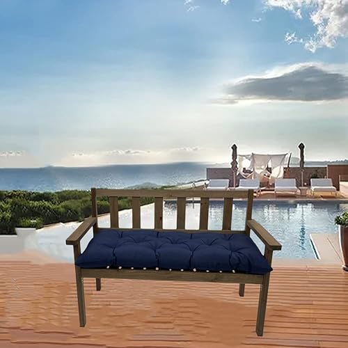 Miniatura 5 de Cojín de banco impermeable para interiores y exteriores, cojín antideslizante para silla oscilante, cojín grueso de 2.2 pulgadas para muebles de