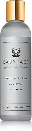 Babyface DMAE - Tónico reafirmante esencial: tensa, suaviza y prepara la piel con OptiMSM, aloe y corteza de sauce blanco (4.4 onzas)
