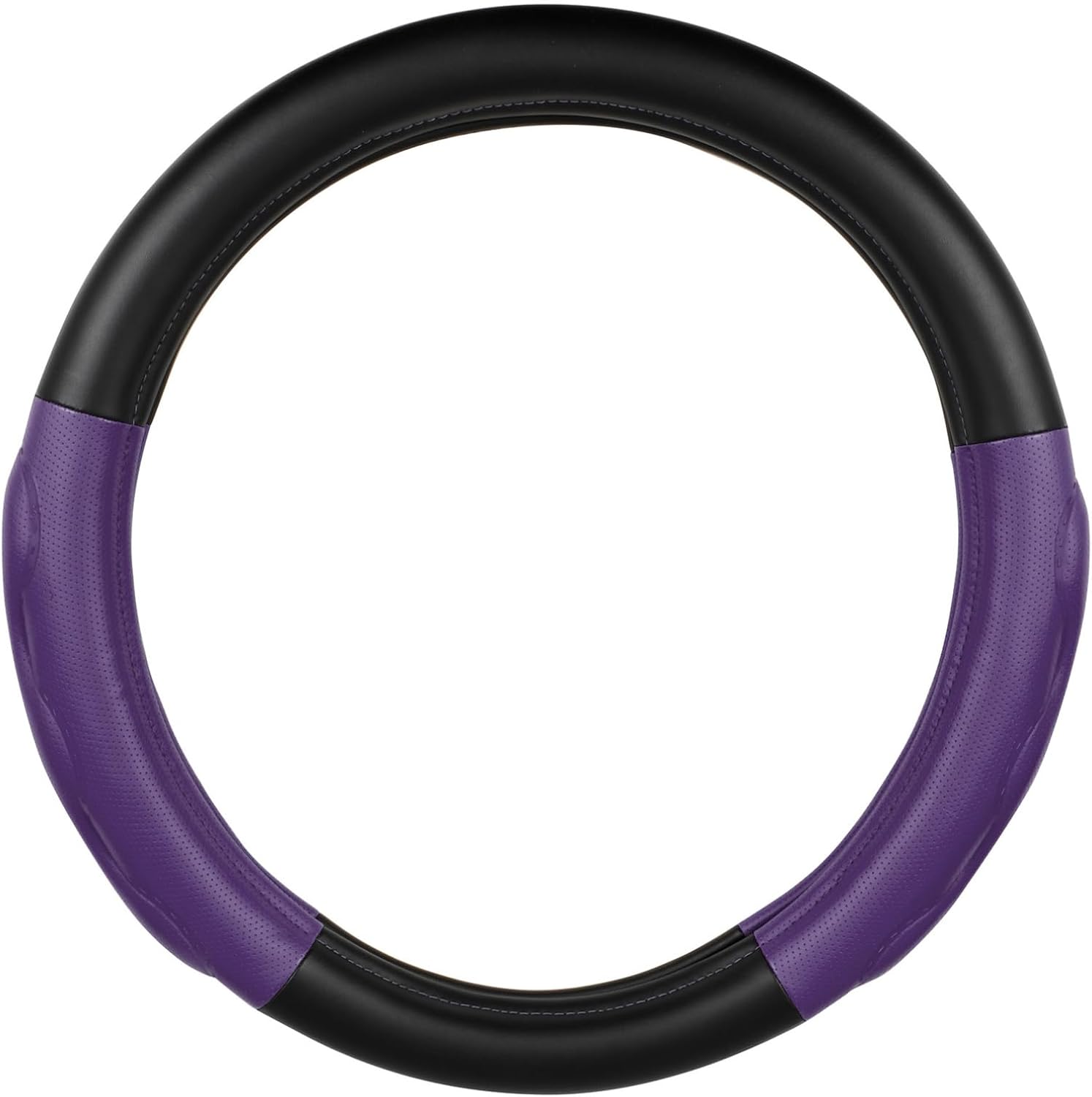 GG Grand General 54082 18 inches Deluxe Plus Steering Wheel Cover Full Black with Purple Comfort Pad
