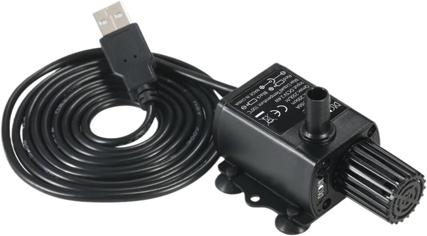 USB DC5V 4.8W Mini Brushless Water Pump Waterproof Submersible Fountain Aquarium Circulating 300L/H Lift 300cm(4.8W)