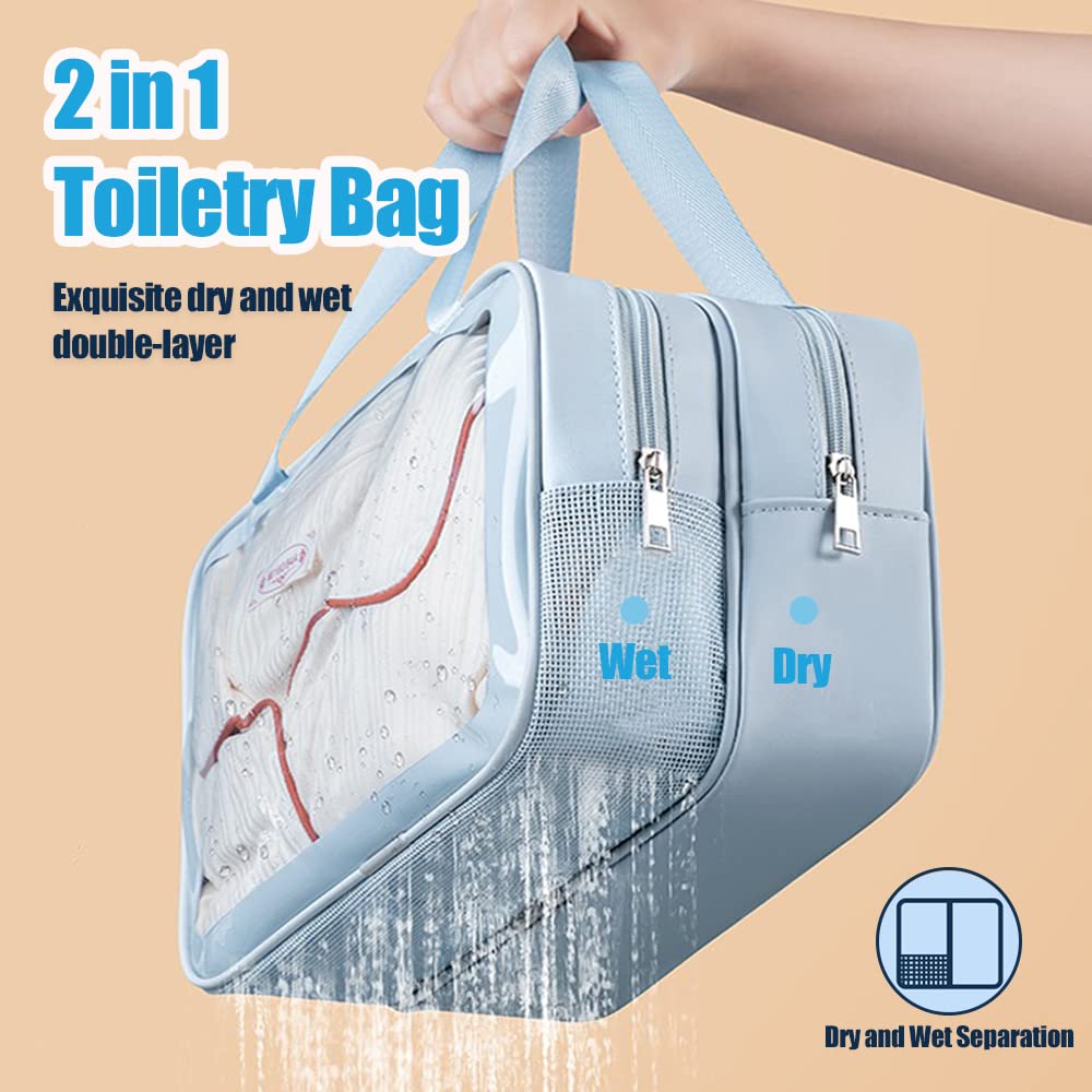 Neceser de viaje, bolsa de maquillaje transparente, bolsa de cosméticos, bolsa transparente para el cuidado de la piel, bolsas de maquillaje impermeables y drenantes, organizador de artículos