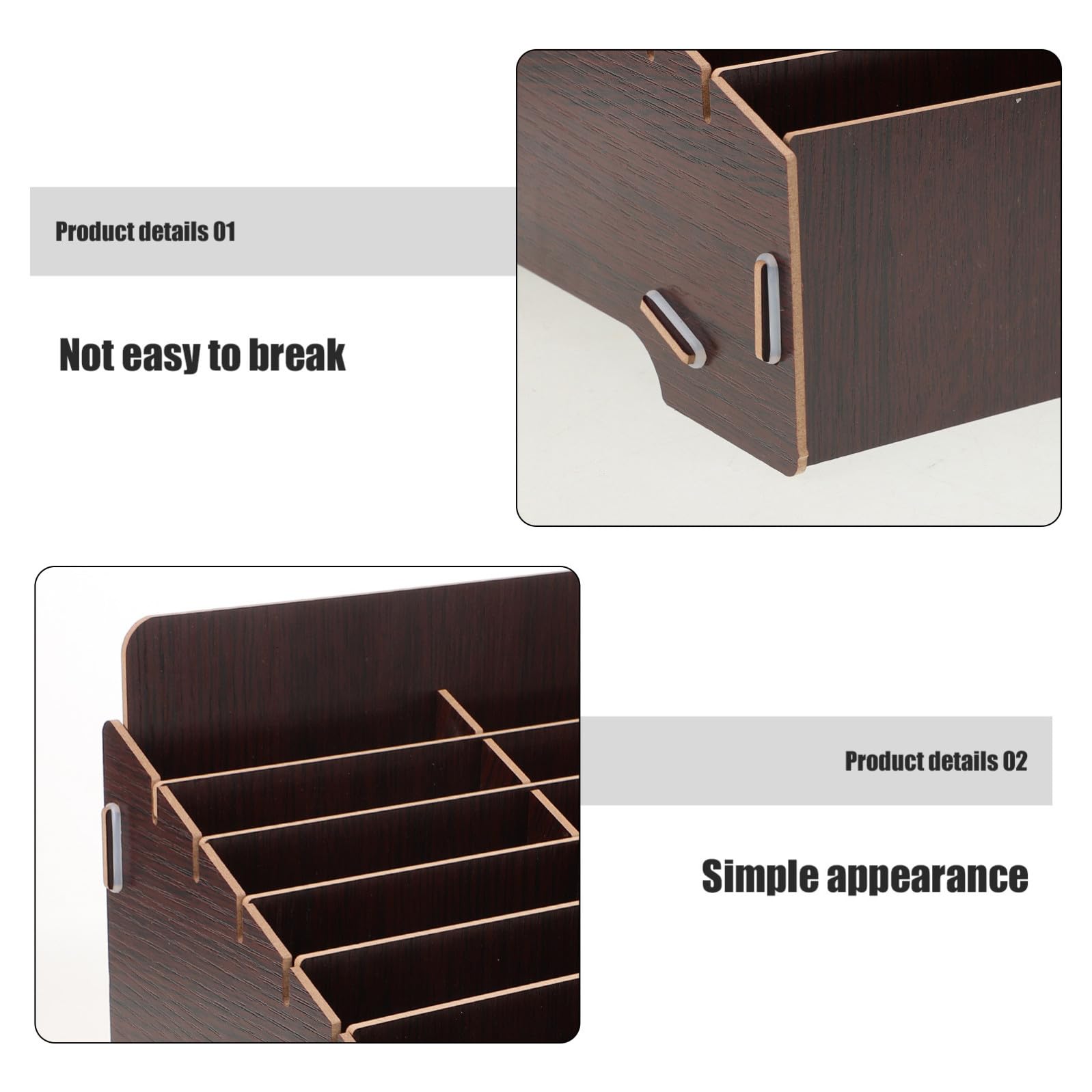 HANABASS Organizer da Scrivania in Legno Scatola Portaoggetti Scomparti Multipli per e Piccoli Oggetti per Camera e Spazio di Lavoro