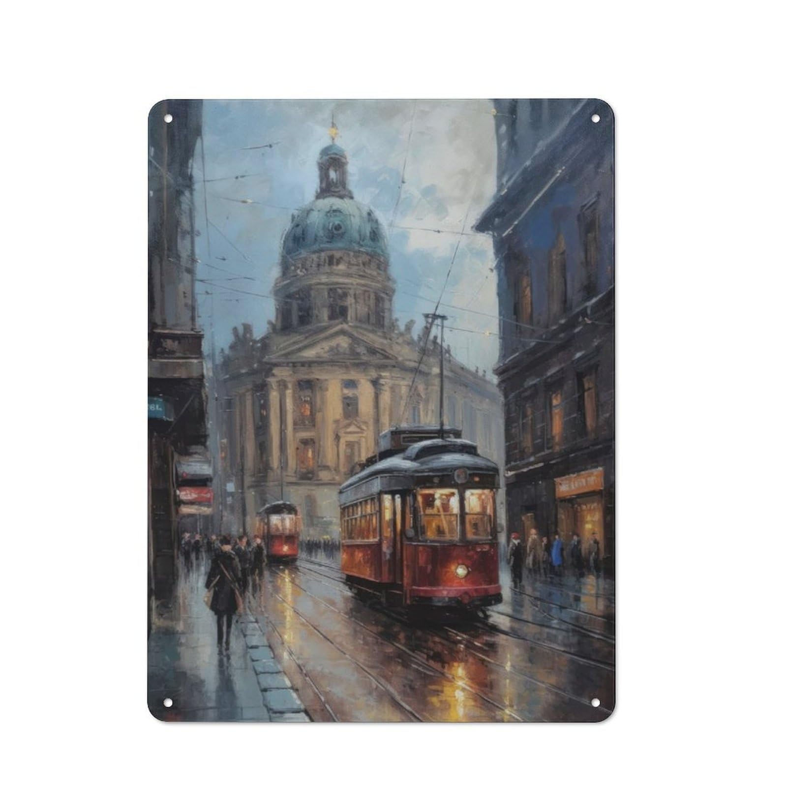 Junmoney Berlin Germany Art Printed Metal Sign 40X30cm For Man Cave Or Games Room, Suited To Man Cave Decor Fans