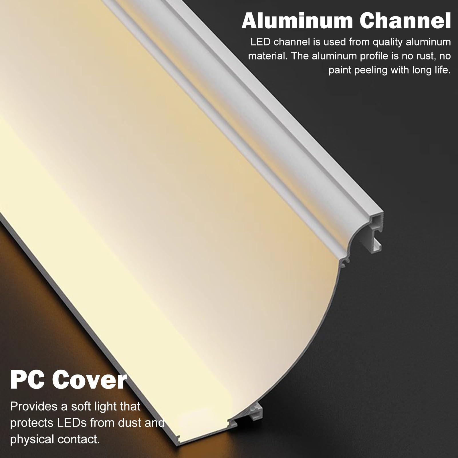 Profilo a LED in alluminio per illuminazione indiretta, modanatura flessibile della corona e decorazione del soffitto, facile installazione per spazi domestici e commerciali