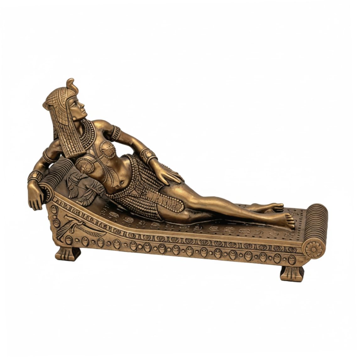 Statue égyptienne Cléopâtre VII en résine de bronze pour déco chic