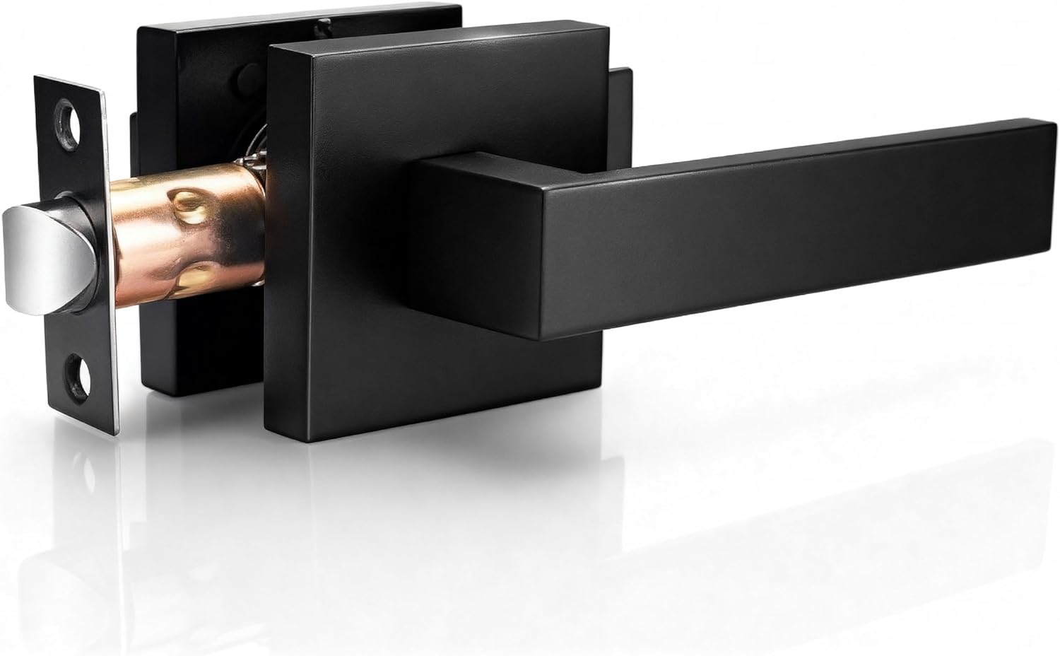 Lockin Entry Door Handle, Universal Door Lever for Front Door and Interior, Reversible Handle Design, Compatible with Veno Plus Smart Locks, Modern Style for Home Security (Square)