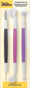Wilton Fondant and Gum Paste Tools Set, 3-Piece Cake Decorating Tool Kit with Ball Tool, Quilting Tool & Cutting Blade/Pick