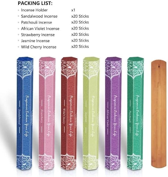 SCENTORINI Incense Sticks Gift Set 120 Sticks with Holder Sandalwood Scents