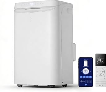 DELLA Sylro Series Smart Portable Air Conditioner, 14,000 BTU Drainage-Free Energy Efficient Cooling AC Units, 49dB Quiet for Bedroom, WiFi App/Voice/Remote Control, Fits 20.5"67.3" Windows