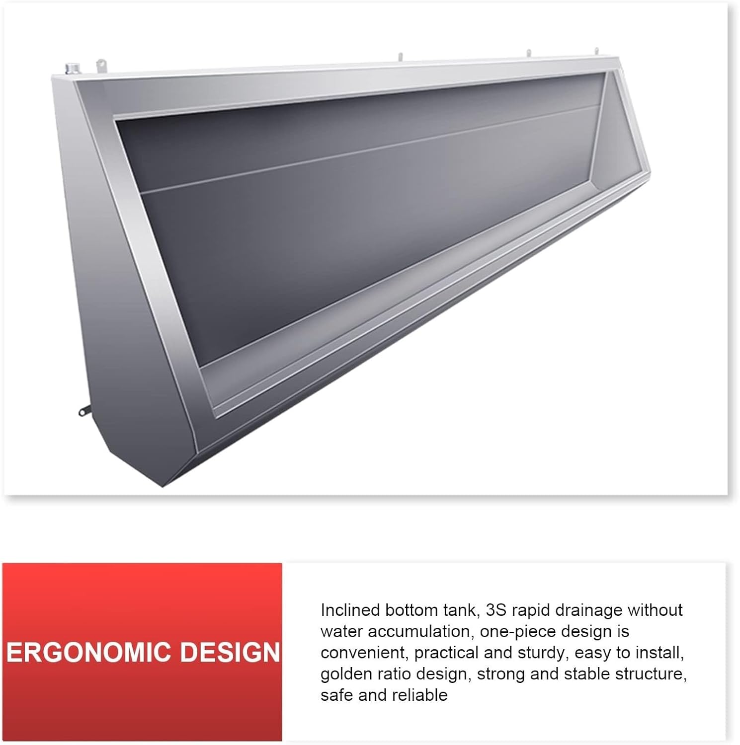 Wall Mounted Stainless Steel Urinal,304 Stainless Steel Urinal,Commercial Lengthened 100cm Urinal Trough,Smart Sensor Splash-Proof Men's Urinal,for Schools,Public Places