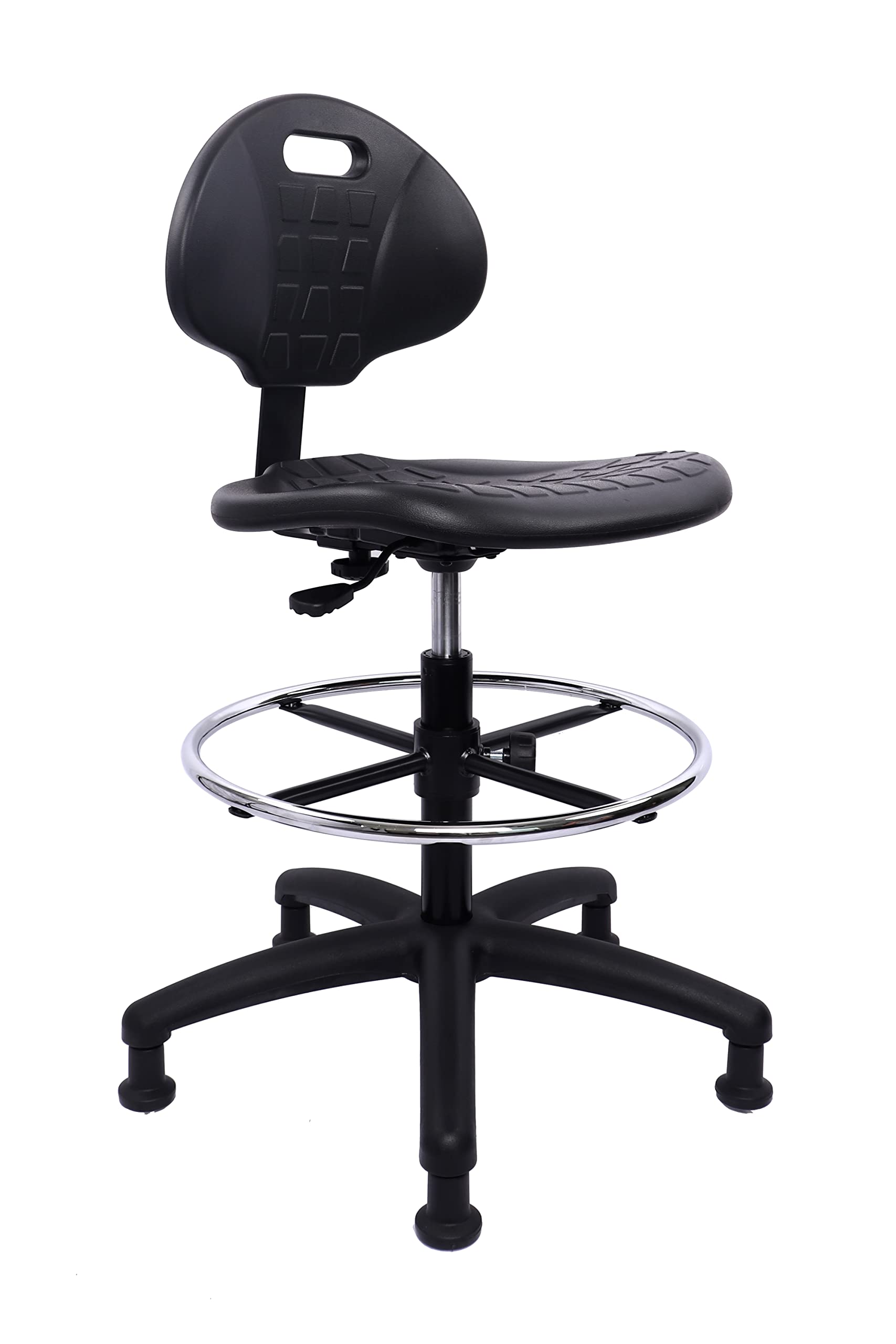 Chair Master (Tall Bench Stool, Non-Rolling Glides Easy to Clean! Ergonomic Polyurethane Drafting Stool. Seat Height Range 23"-33". Heavy Duty Adj.