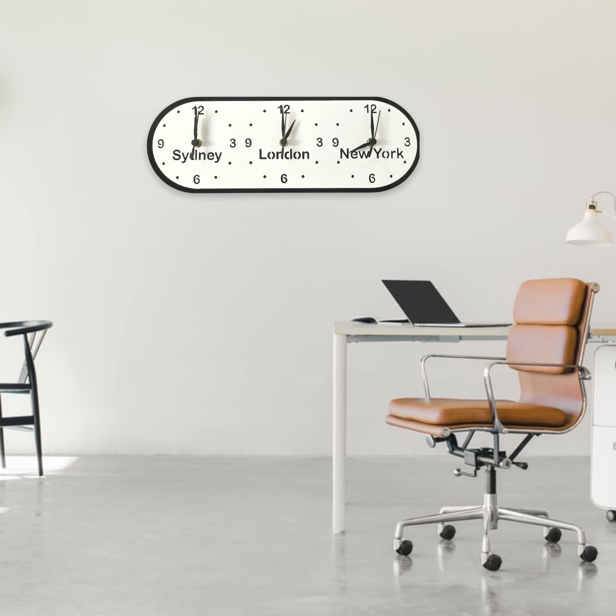 Buy Bespoke Named Oval Three Time Zones Clocks & Desk Stand (Many