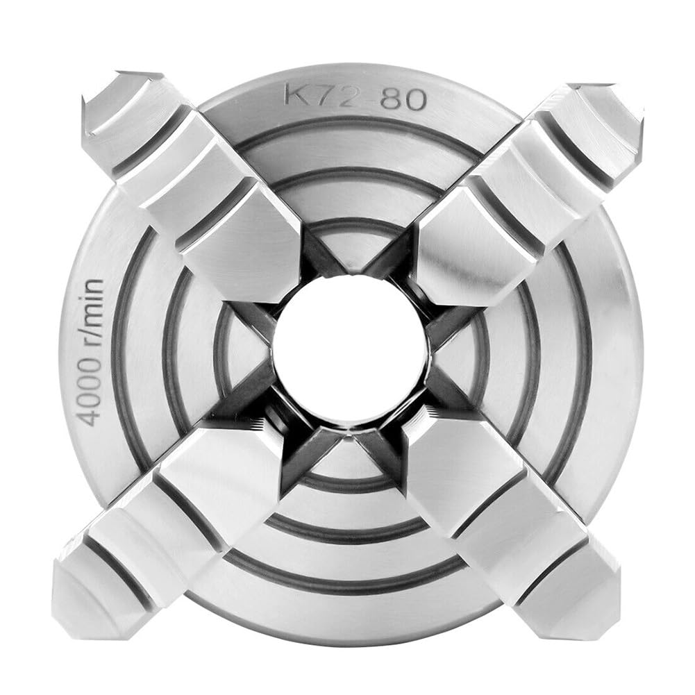 SIKUAI 80 mm 3" n.º K72-80 Mandril de torno reversible de 4 mordazas independiente Accesorios para máquinas de torneado Acero plateado Para máquinas de rectificado/taladrado/fresado
