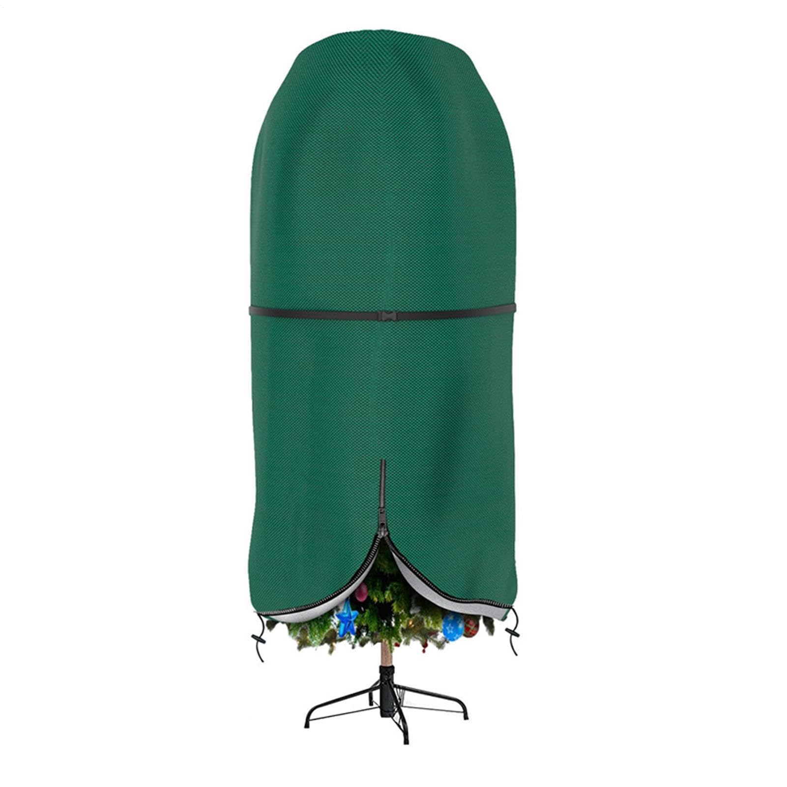 Funda para árbol de Navidad vertical con cremallera y cordón ajustable de tela resistente