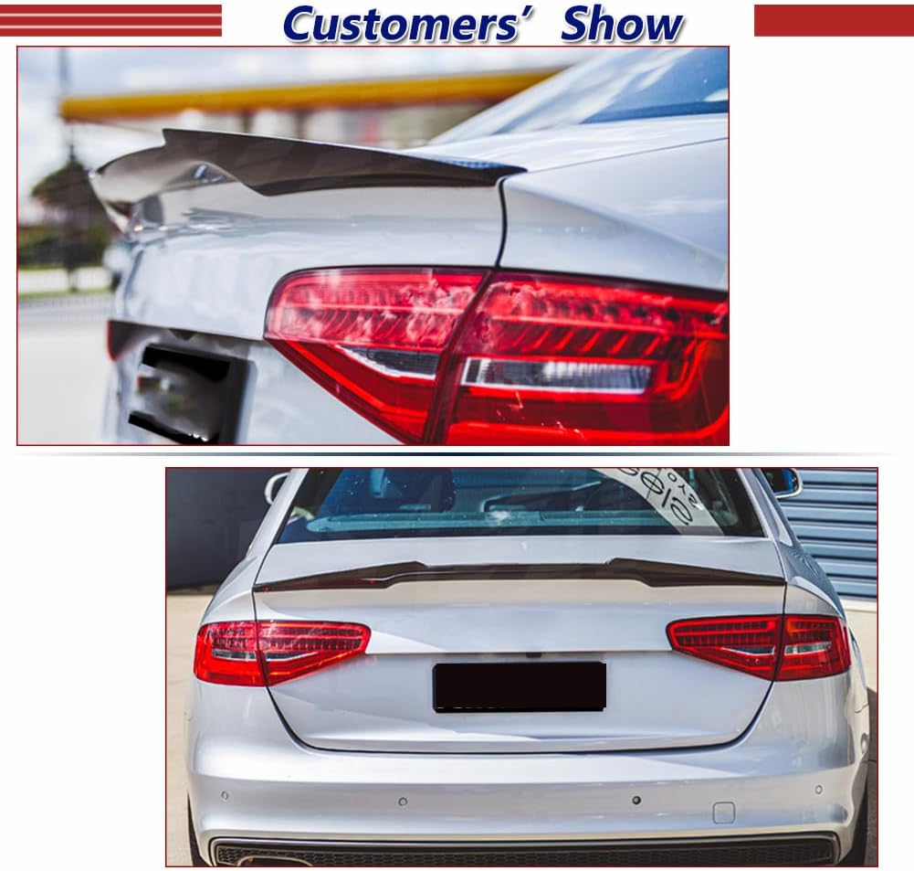Real Carbon Fiber Trunk Spoiler for Audi A4 B8.5 2013-2016 Exterior Duckbill Spoiler Trunk Tail Deck Lid Wing Lip Factory Outlet (NOT for S4 Model)