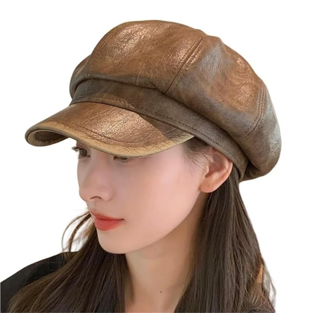 Chapeau gatsby femme en cuir résistant pour sublimer une coiffure en automne