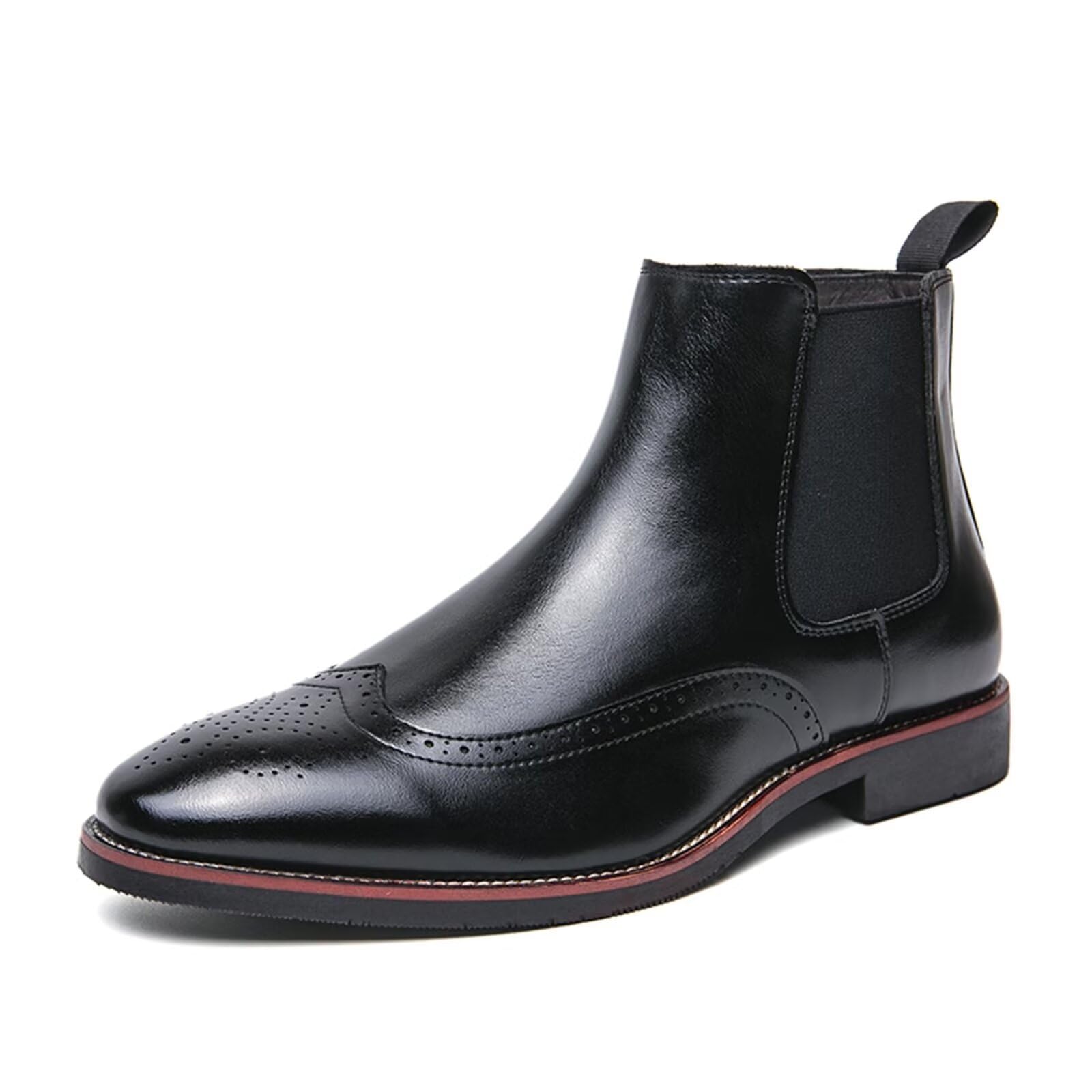 Buty Chelsea męskie skórzane kowbojskie botki wysokie buty wciągane na co dzień retro stylowe buty robocze grube biznesowe buty do sukienki biznesowej na spacer na studniówkę