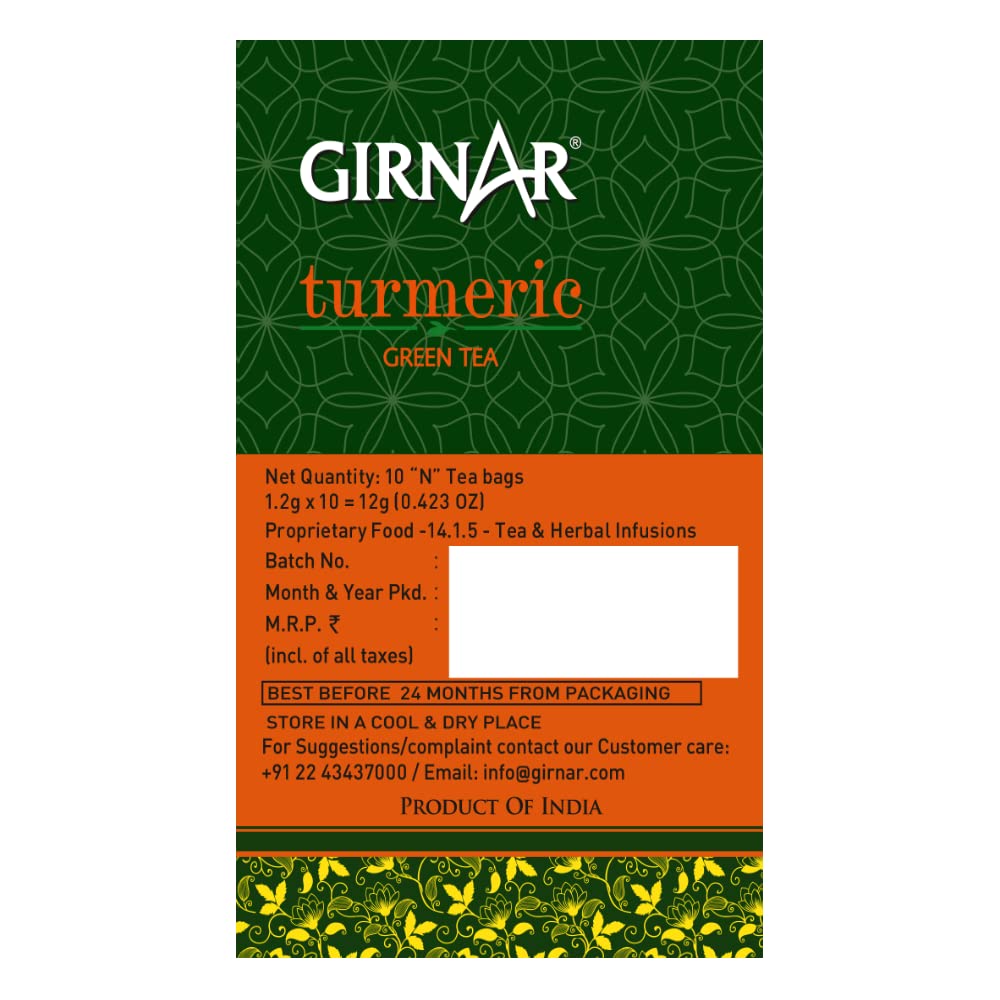 Girnar Green Tea with Turmeric (10 Tea Bags) - Image 4 thumbnail