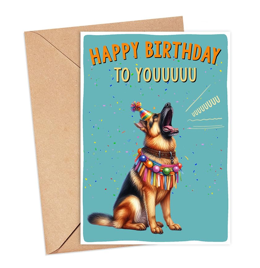 German Shepherd Birthday Card - Funny Dog Owner Gift - Perfect for