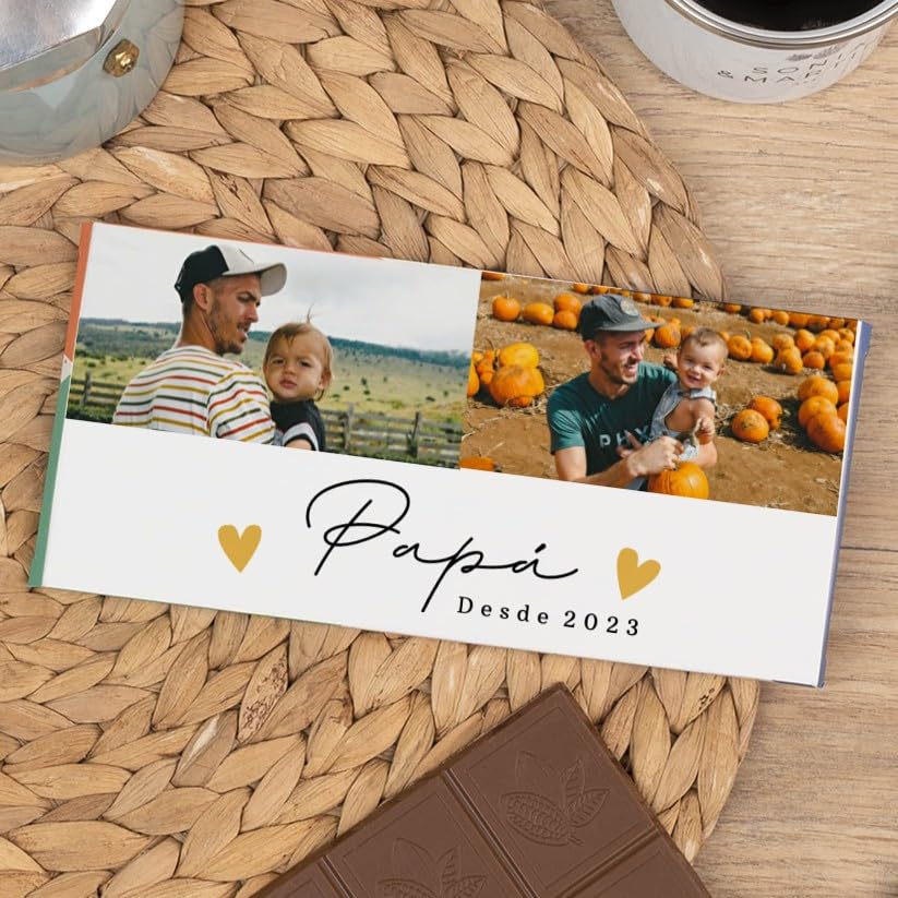 Wanapix | Tableta de Chocolate Personalizada | Regalo Día del Padre | Chocolate para Regalar | 100gr | Chocolate con Leche | Papá desde