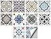 Keleily 10 Piezas Azulejos Adhesivos Cocina 15 x 15 cm Cenefas Adhesivas Cocina Impermeable Baldosas Adhesivas Pared Baño Vintage para Piso, Escalera, Sala de Estar, Bañera, Armario