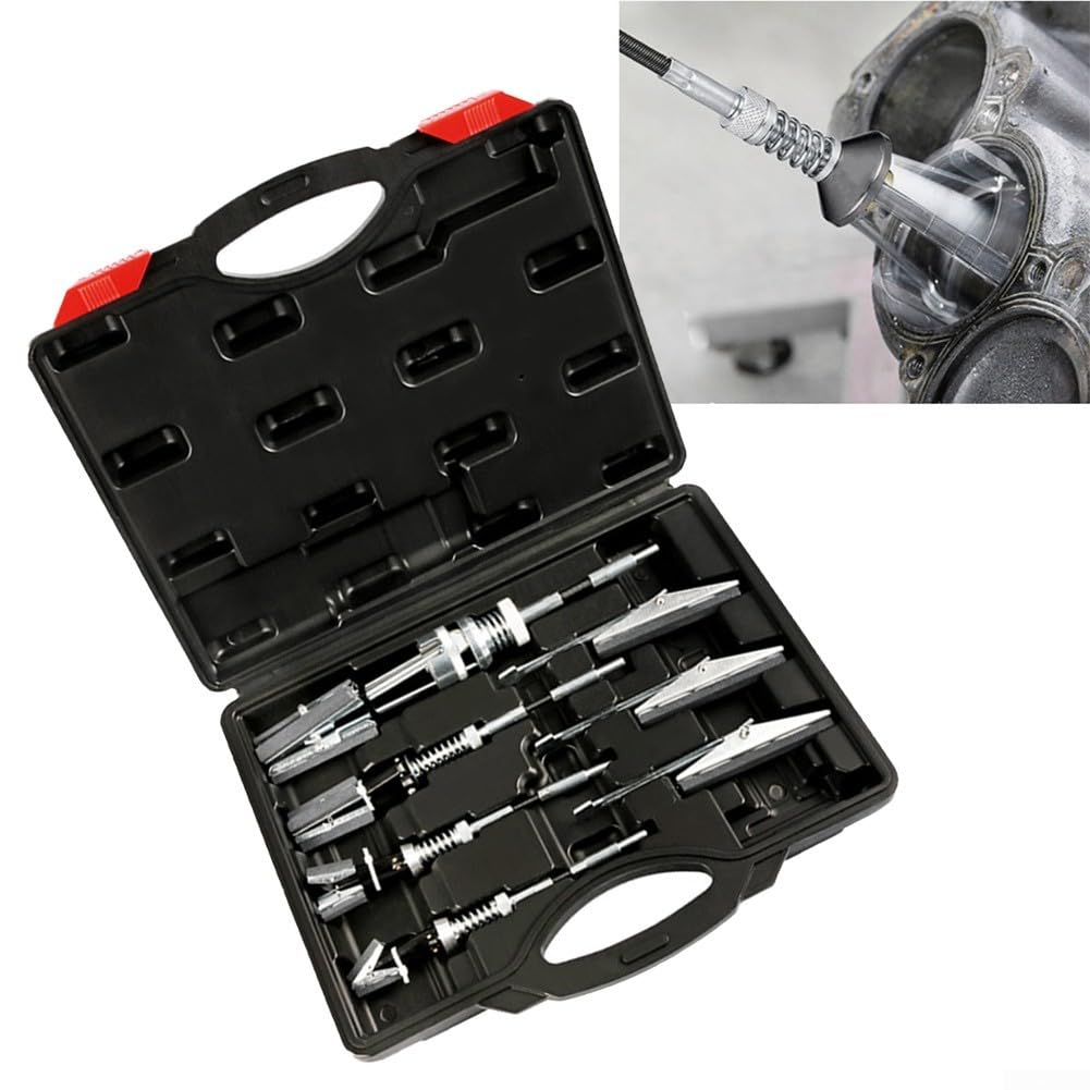 Set completo di 7 pezzi di manutenzione per cilindri del motore, 4 Honers 3 pietre di ricambio con scatola portaoggetti, riparazione motore auto moto
