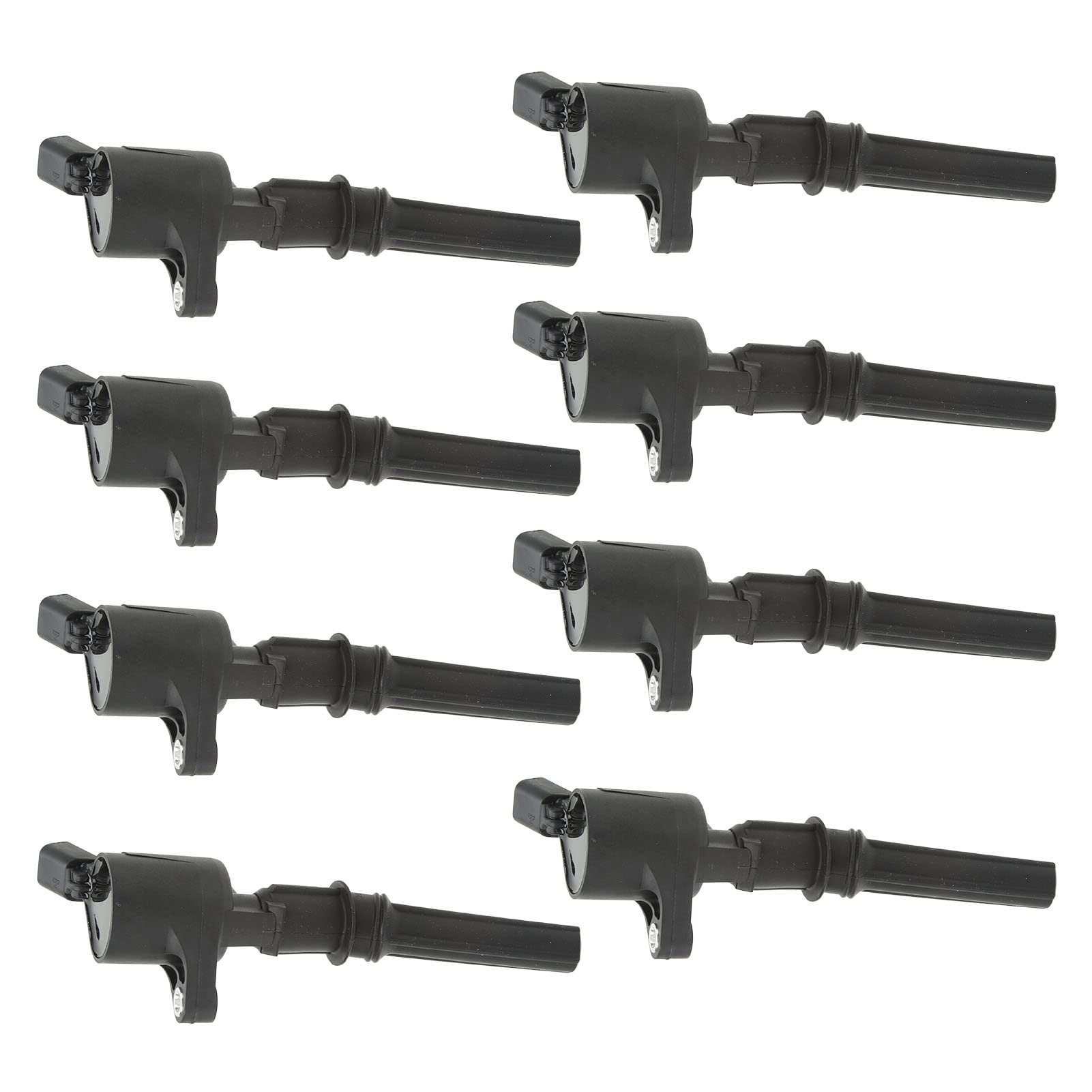 Juego de bobinas de encendido Torvex, paquete de bobinas de 8 piezas y bobina de bujía FD502 compatible con encendido de motor E-150 E-250 E-350
